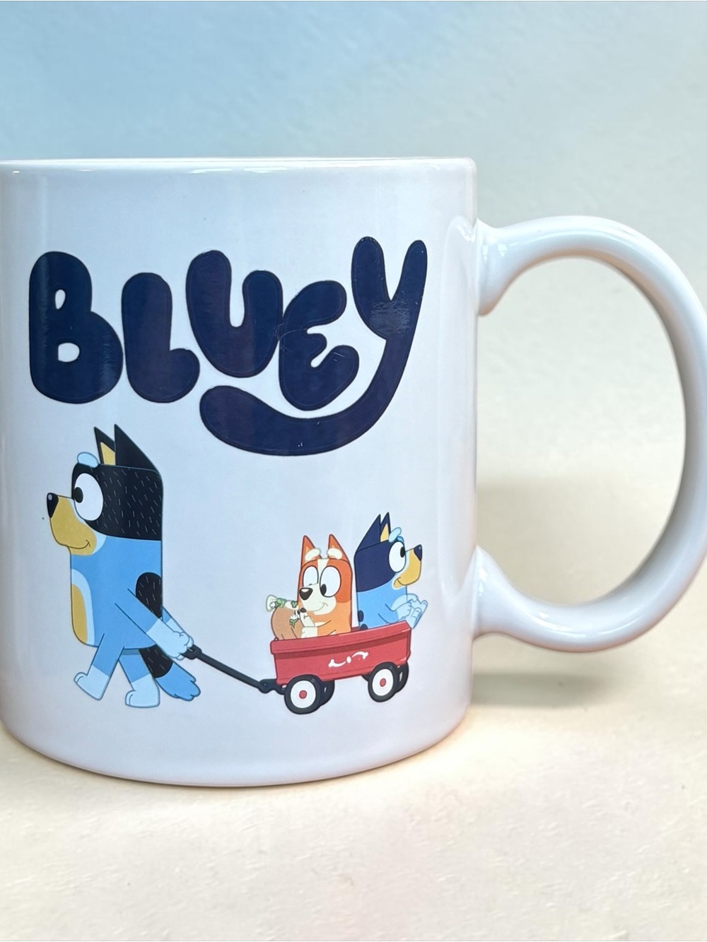 Bluey Aldi Discontinued 15oz White Ceramic Mug with Double Side Character Design